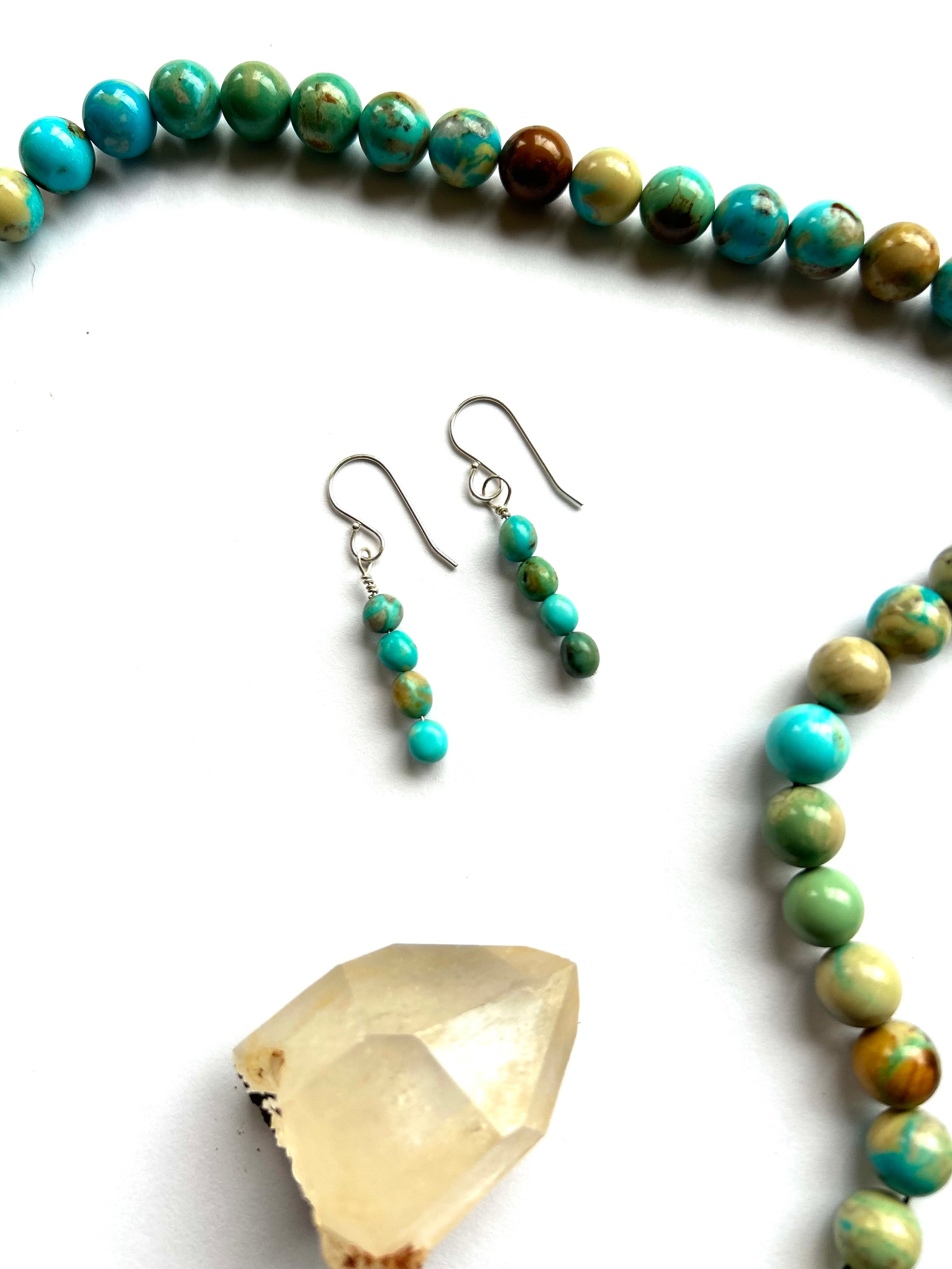Beautiful.t24■1790+1690×10=18690ヒーリング Mona Lisa Turquoise Earrings – Avant Mining Fisher Mountain