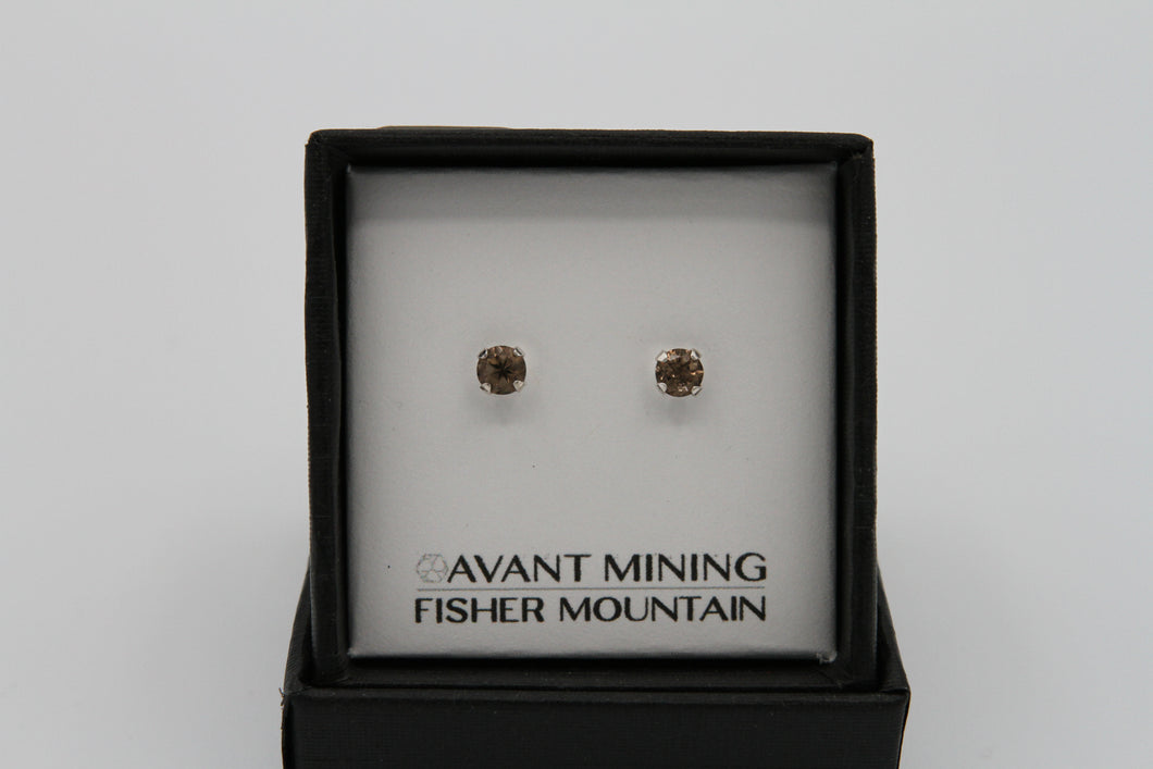 Smoky Quartz Stud Earrings